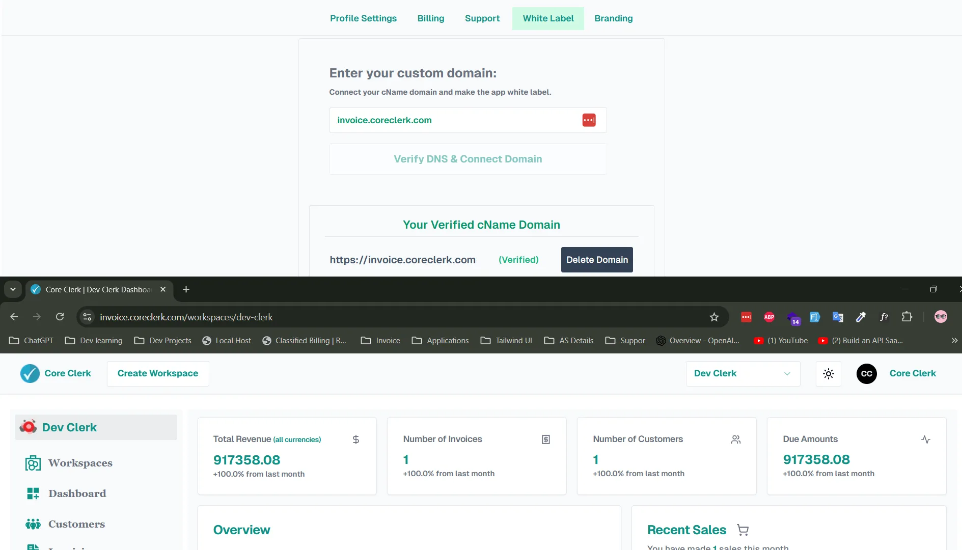 Classified Billing's Exclusive Features 12 CNAME-White-Label